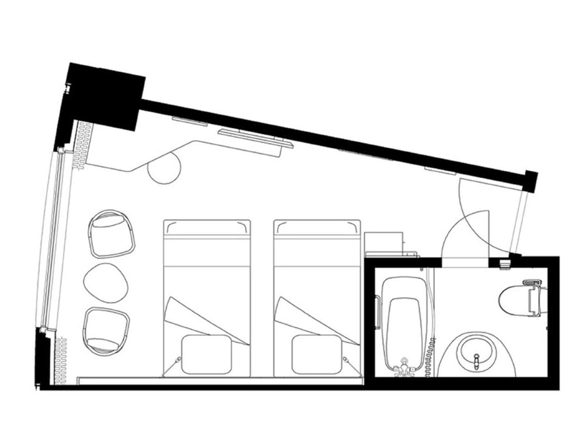 Sapporo Prince Hotel Стая снимка A floorplan of a typical room