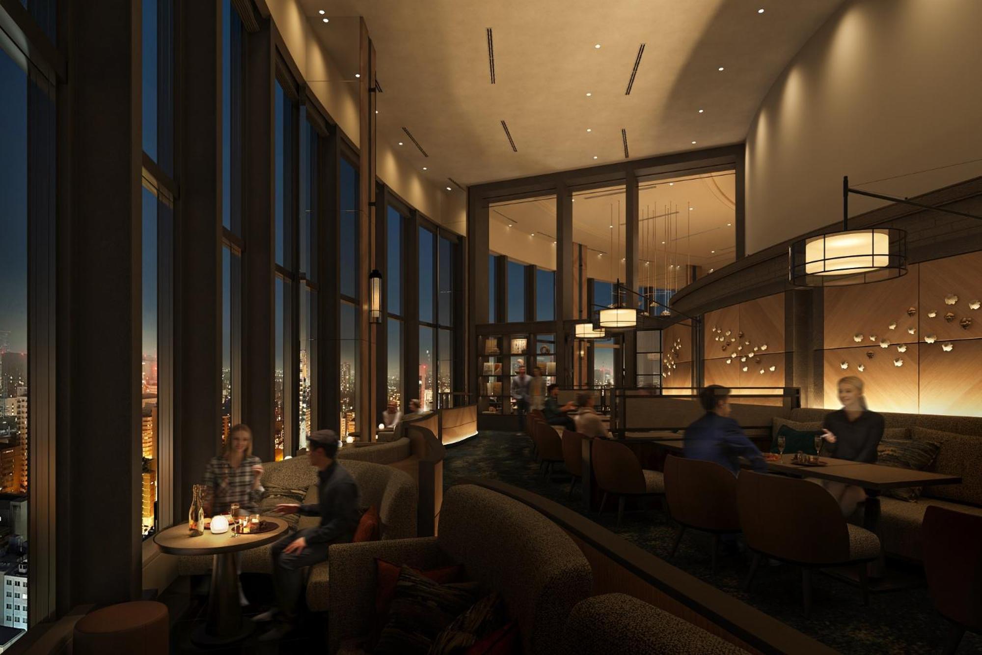 Sapporo Prince Hotel Стая снимка The lounge at the top of the tower